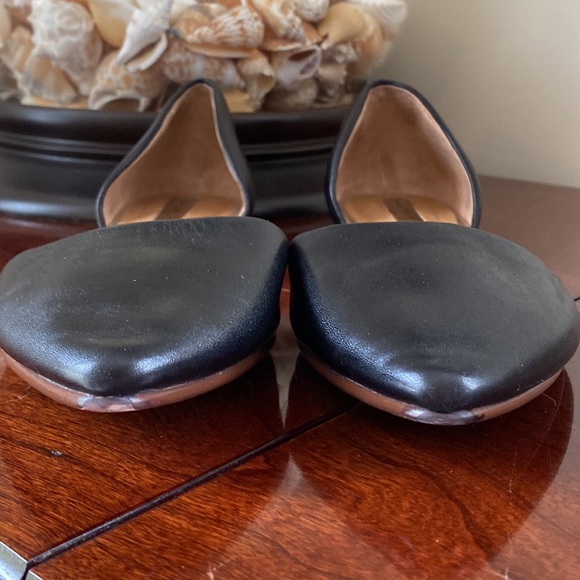 Halogen Black Leather Pointed Toe Slip On Flat Shoes Size 8 - Picture 11 of 14